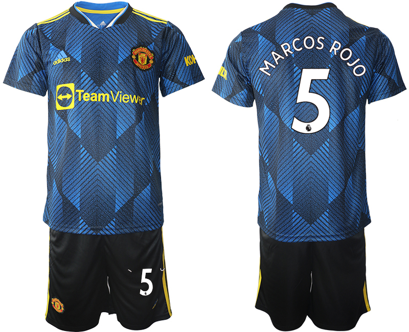 Men 2021-2022 Club Manchester United Second away blue #5 Soccer Jersey->manchester united jersey->Soccer Club Jersey